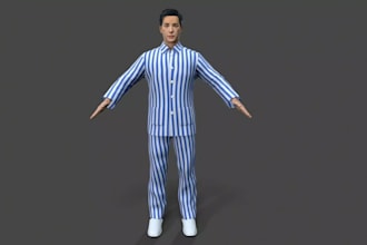 rig and model 3d character for realiusion cc4, cc5, iclone, iclone 8, game, cc