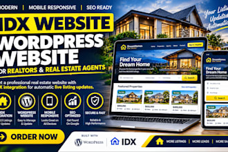 build real estate website, realtor website, wordpress website, and idx website