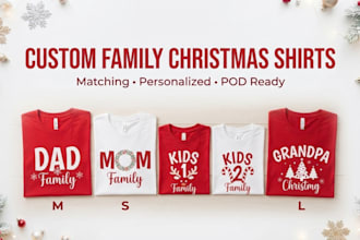 design matching family christmas t shirt and holiday apparel