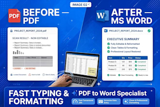 convert pdf and image to ms word fast typing and data entry