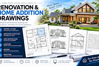 create home addition, renovation and residential permit drawings for city permit
