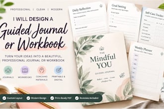 design a guided journal or workbook