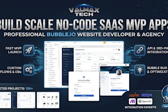 build custom bubble io saas mvp app, bubble io website developer
