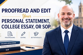 proofread and edit your personal statement, college essay or sop