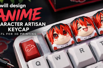 design anime character artisan keycap stl for 3d printing