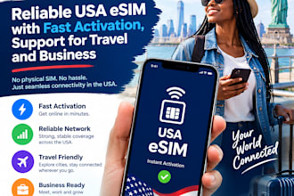 provide reliable USA esim with fast activation, support for travel and business