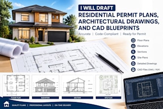 draft residential permit plans, architectural drawings, and cad blueprints