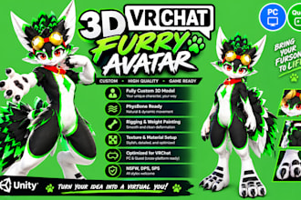 custom vrchat avatar furry model vrc avatar vr character fursona anthro avatar