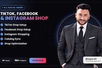 setup tiktok shop, facebook shop and instagram shop