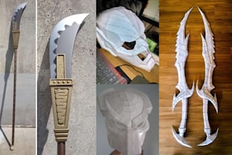 custom weapon pepakura cosplay props eva foam pepakura template 3d printable stl