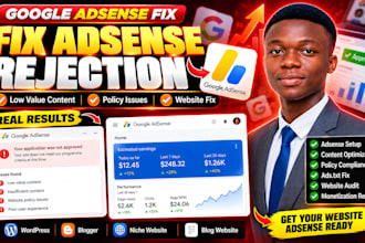 fix google adsense rejection low value content approve website and policy issues