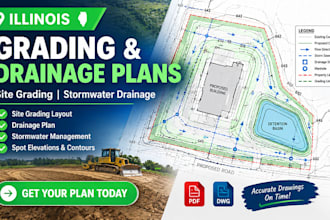 design illinois grading and drainage plans, site grading, stormwater drainage