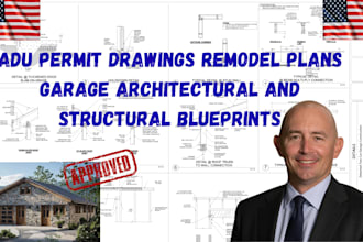 adu permit drawings remodel plans garage architectural and structural blueprints