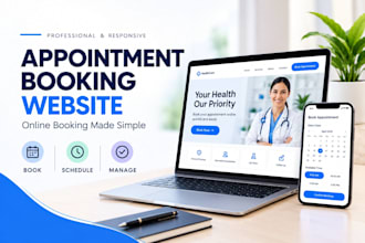 design an appointment booking website and page with online booking