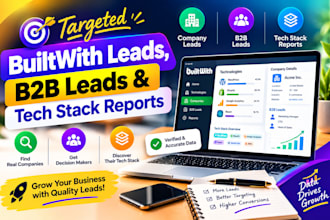 provide targeted builtwith leads, b2b leads and tech stack reports