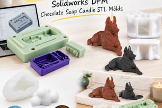 do 3d silicone, injection mold solidworks dfm chocolate soap candle stl molds