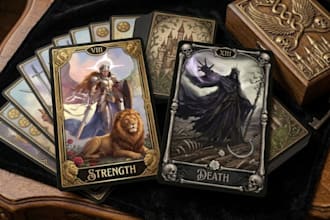 design board game card game tcg and tarot card illustration