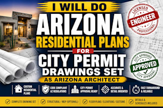 do arizona residential plans for city permit drawings set as arizona architect
