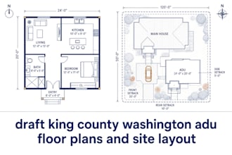 draft king county washington adu floor plans and site layout