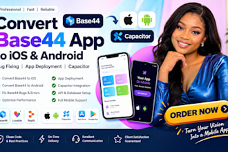 fix convert lovable base44 to ios, base44 bug fixing, base44 app deployment