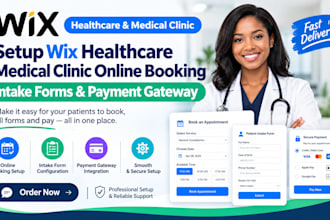 setup wix healthcare medical clinic online booking intake forms payment gateway