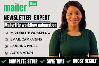 setup mailerlite newsletter  mailerlite workflow automation and landing page