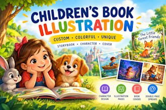 create a childrens storybook art and illustration