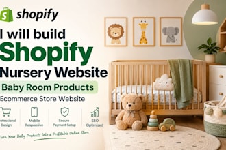 build shopify nursery website baby room products ecommerce store website