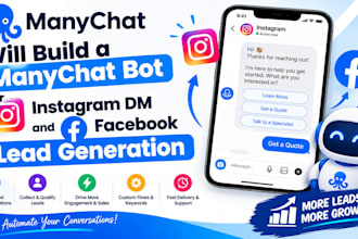 build a manychat bot for instagram dm and facebook lead generation