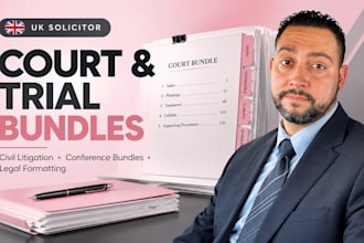 prepare court bundles, trial bundles and legal formatting for litigation