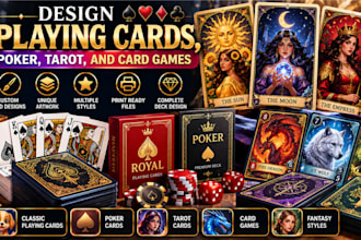 design playing cards, poker, tarot, and card games