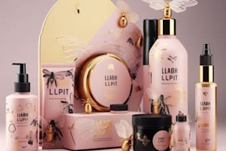 product packaging design, box design, label design, pouch packaging, 3d mockups