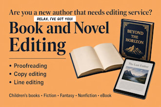 be fantasy book editor, line, copy edit novel proofread nonfiction ai manuscript