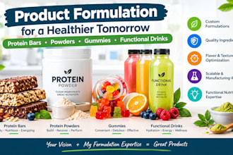formulate protein bars, powders, gummies, and functional drink recipes