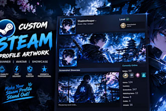 design custom steam profile artwork, banner and avatar
