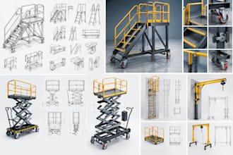 design industrial work platforms, access equipment and lifting accessories in 3d