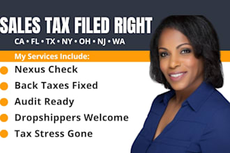file sales tax in california, florida, texas, new york, ohio, new jersey, wa