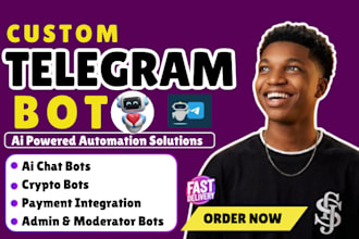 develop custom telegram bot for automation crypto tracking and group management