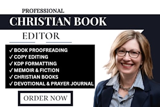christian book editor proofreading daily devotional book formatting memoir