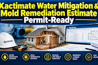 prepare xactimate water migration and mold remediation estimate and claims