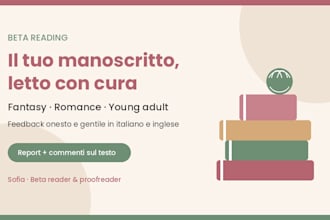 beta reading del tuo romanzo fantasy, romance o young adult