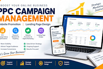 do amazon ppc campaign website promotion digital marketing landing page design