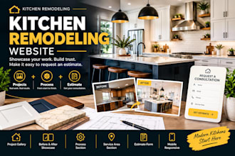 build a professional kitchen remodeling website with project galleries