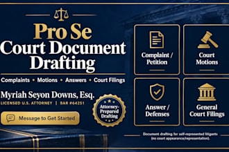 draft court motions for self represented litigants