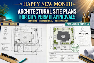 draw architectural site plans for city permit approvals