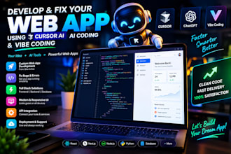 develop and fix your web app using cursor ai, ai coding and vibe coding