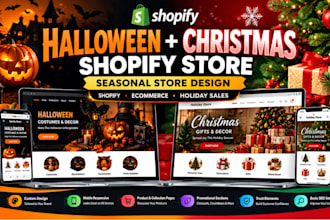design shopify halloween store, for high converting shopify christmas sales