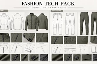 create clothing tech packs for apparel manufacturing