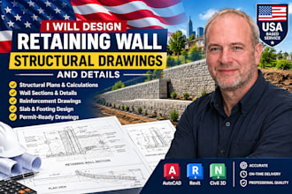 design retaining wall structural drawings and details