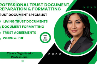 prepare trust documents and agreements for professional review